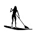 Produktbild 15cm * 12.8cm Dame Stand Up Paddle Board Fashion Auto Aufkleber Vinyl Schwarz/Silber/3PCS