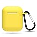 Produktbild KNOSSOS Silicone Case with Anti-Lost Carabiner Anti-Dust Cover for Airpods Earphones - Yellow