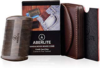 Aberlite Peines De Barba De Madera Para Hombres (4 Piezas) - Peine De Barba De Madera De Sándalo Negro Su Peine De Bolsilloeveryday Carry (Negro/Verde/Rojo) - Peine De Madera Para Barba