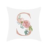 Moserian Brief Kissen Alphabet Kissenbezug für Sofa Home Decoration Blume Kissenbezug