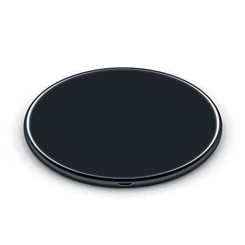 Preisvergleich Produktbild AOSO Wireless Ladegerät Qi Wireless Charger Pad für Samsung S7 / S6 / Rand / Plus, Note 5, Nexus 4 / 5 / 6, Nokia Lumia 920, LG Optimus Vu2, HTC 8X / Droid DNA und Alle Qi-fähige Geräte (Kompatibel mit iPhone 6 / 6S / 6Plus, Empfänger erforderlich)