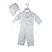 H/B 4 Pcs Cross Embroidery Christening Baptism Romper Infant Satin Vest Set Full Length (Newborn-2T) 0685B S
