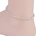 Tinksky Elastic Rhinestone Decorated Women's Girls Metal Anklet Ankle Bracelet Chain (Silver)