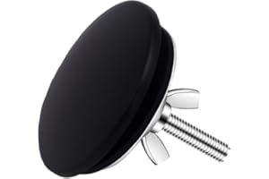DAKEXIONG Cubierta de acero inoxidable para agujero de fregadero de cocina, cubierta de agujero de grifo de 5 cm, cubierta de tapón de metal para fregadero de cocina, tapón de metal (negro mate)