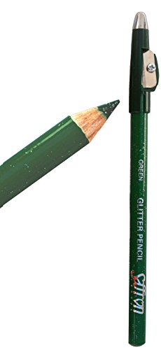 Saffron lápiz Contour de los ojos verde con purpurina & Sacapuntas