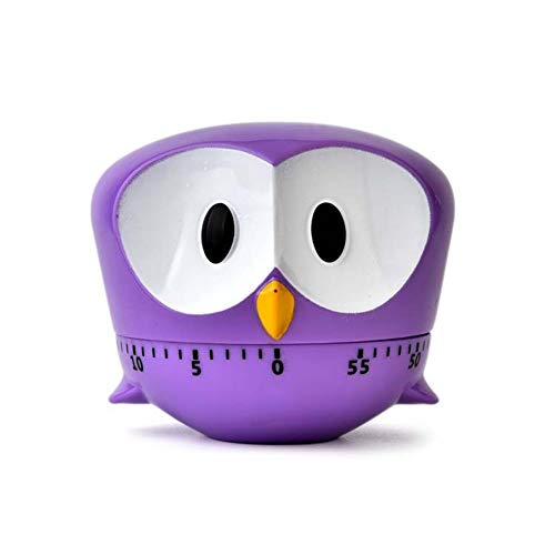 Domire 1 pc Gufo Sveglio del Fumetto Timer Mini 60 Minuti Meccanica Cucina Che Cucina Il temporizzatore della Sveglia Forte Contatori Manuale Timer da Cucina Accessori per la Cucina (Viola)