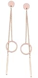 Material: Estos pendientes de cadena y filigrana están elaborados en acero inoxidable y chapados en oro rosa.