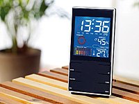 infactory Portable Design-Wetterstation mit Wettervorhersage & Wecker - 4