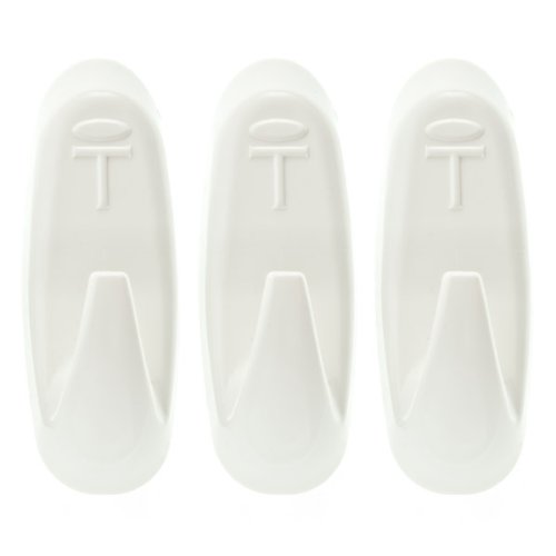 Takker MPM-20D - Perchas adhesivas multifunción (3 unidades, 64 mm), color blanco