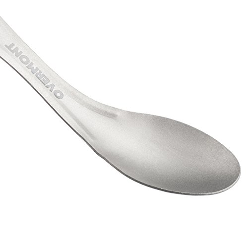 Overmont 2x Löffel Gabel Besteck Geschirr Gedeck Titan für Camping Ausflug Picknick Wandern Outdoor Sport - 5