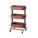 Produktbild Rolling Storage Dienstprogramm Organisation Wagen Rollen Lagerwagen Küche Lagerregal Wagen Grau/Himmelblau / Beige/Matt Schwarz 3 Schichten(Brown)