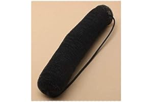 GRIDS LONDON LTD Hair Bun Bump Up Hollywood Style Sponge Roll On Elastic Styling Hair Girls Women Accessories Twist Vintage Headbands (Black)