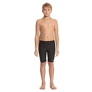 Speedo Boomstar Splice Jammer for Boys (Color: Black/Phoenix Red)