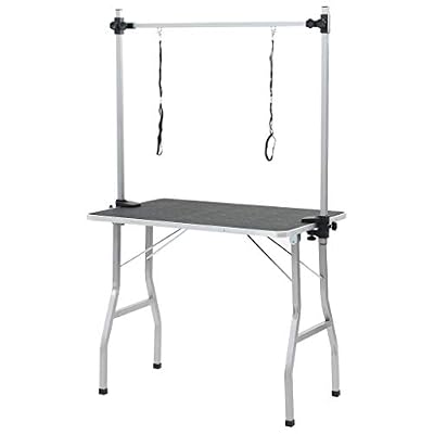 vidaXL Table de Toilettage Ajustable pour Chiens Chats 2 Potences Animaux