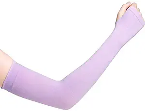 Cotson Unisex UV Protection Cooling Arm Sleeves (Purple, Free Size)