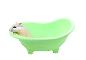 Sage Square 19cm Bath Sand Tub Cum Bathroom for Hamster/Dwarf/Gerbil/Chinchilla/Mice (Green)