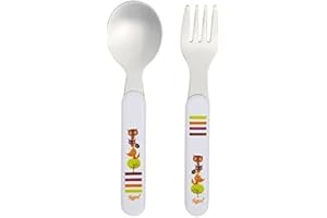 Tigex 80600612 - Pack de 2 cubiertos de inox decorados (12 - 36 meses)