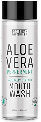 Sapore naturale di menta piperita al collutorio all'Aloe Vera - Formula per denti e gengive sensibili - Prodotto nel Regno Unito da Pro Teeth Whitening Co.
