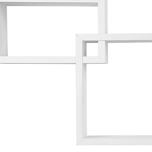 Finether 3er Set Wandregal Schweberegal Wand-Würfelregal Design Cube Regal Hängeregal Regalwürfel Wandablage aus MDF-Holz für Ablage von CD DVD Fotorahmen Deko in Lounge Wohnzimmer unsichtbare Wandmontage würfel schwebend weiß - 4