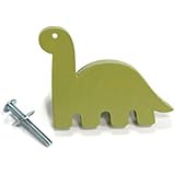 Poignée de meuble dinosaure vert meuble enfant en bois peint