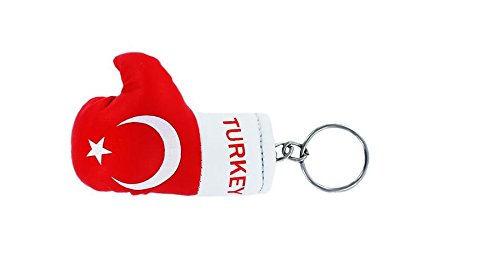 Preisvergleich Produktbild Tür Schlüssel Schlüssel Schlüssel Flagge Türkei Türkische Boxhandschuh Flag Turkey Schlüsselanhänger