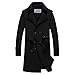 Produktbild Geili Herren Mantel Trenchcoat Reverskragen Jacke Übergangsjacke Überzieher Lange Jacken mit Gürtel Herbst Winter Traditional Zweireiher Langer Military Businessmantel für Männer