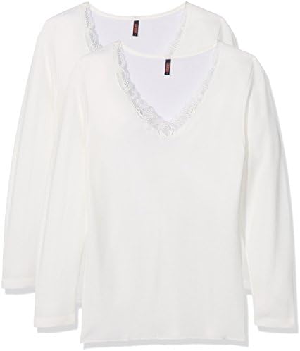 Dodo Homewear Women's Dof.136V.Tml Thermal Top, Blanc (Blanc), 12 Pack of 2