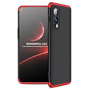 MOBILOVE Full Body 3 in 1 Slim Double Dip Case 360 Degree Protection Hard Bumper Back Case Cover for | OnePlus Nord 2 5G (Red-Black)