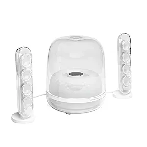 Harman Kardon SoundSticks 4 140 Watt 2.1 Channel Wireless Bluetooth Satellite Speaker (White)