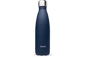 Qwetch - Bouteille Isotherme Originals Bleu Nuit 500ml - 24h Froid et 12h Chaud - Etanche & Réutilisable - Gourde inox isotherme pour Sport, Voyage, Bureau, Randonnée