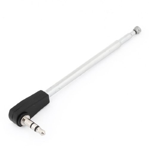 Generic 22.5cm 4 Section Telescoping Stainless Steel AM FM Radio Antenna 3.5mm Connector