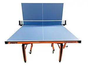 GYMNCO Speedster Table Tennis Table Top Thickness 19 mm Laminated with 75 mm Wheel and Levellers (TT Table Cover, 2 Tt Racket + Balls)