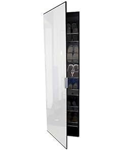 Schuhschrank mit Spiegel Hochschrank Schuhregal Spiegelschrank Wenge