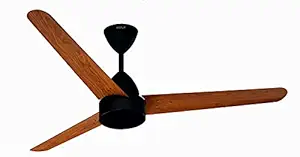 NESTLA 3 FINN 1200MM BLDC MOTOR With Remote Ceiling Fan, (Wattage:28W, Color: Wooden Finish Blade & Black Body)