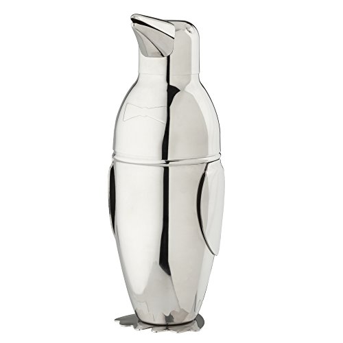 HIC Penguin Cocktail Shaker, 18/8 Stainless Steel, 18-ounce by Harold Import Company