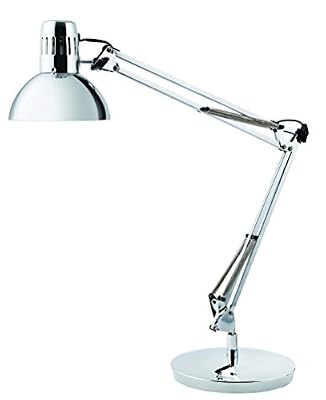 Alba ARCHI CH Lampe de Bureau Architecte Chromé Livrée avec Base + Pince Etau