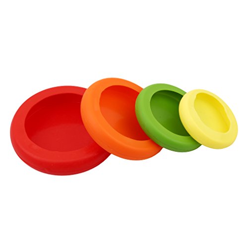 HENGSONG Wiederverwendbar Silikon Food Savers Stretch Lids, Set of 4, Obst und Gemüse Storage, Frische Saver Deckel - 6