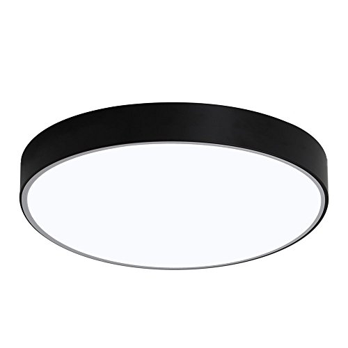 Preisvergleich Produktbild SAILUN 48W Kaltweiß LED Einfach Deckenlampe Zylindrisch Deckenleuchte für Schlafzimmer Küche Flur Wohnzimmer Lampe Wandleuchte Energie Sparen Licht Schwarz