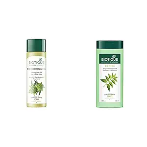 Biotique Bio Bhringraj Ayurvedic Therapeutic Hair Oil, 200ml & Biotique Bio Neem Margosa Anti Dandruff Shampoo and Conditioner, 180ml