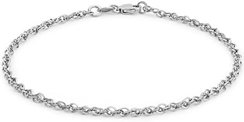 9CT SOLID WHITE GOLD 40 DIAMOND CUT PRINCE OF WALES BRACELET 18CM/7" + GIFT BOXED + FREE GIFT A TOWN TALK BRILLIANT GOLD POLISHING CLOTH