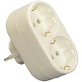 Evila - Adaptador/a doble shucko en linea.2 polos+toma tierra lateral