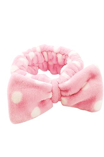 nalmatoionme 2 Frauen Coral Fleece bowknot Make-up Kosmetik Haar Band Haarband (Pink und Blau) - 2