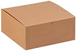 BridalSource 5 Count 8" x 8" x 3-1/2" Kraft Cake Boxes