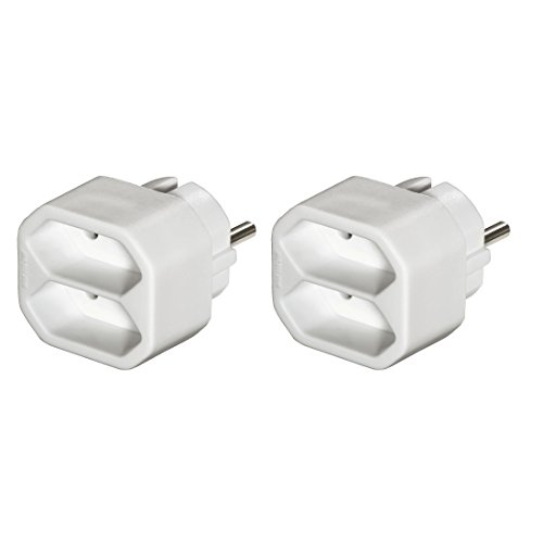 Hama 2x Multistecker (zweifach, Kindersicherung, bis 1150 Watt, Euro-Multiadapter, Doppelpack) weiß