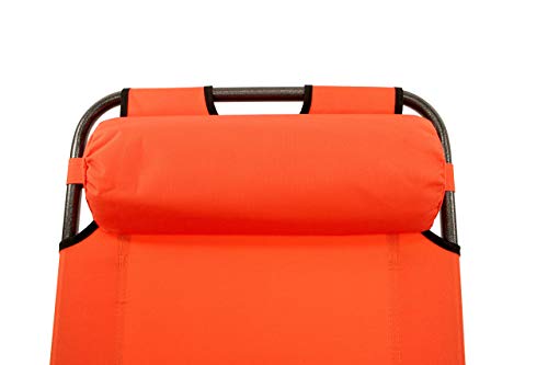 Nexos klappbare Sonnenliege Relaxliege Liegestuhl Klappliege Stahl (Orange) - 4