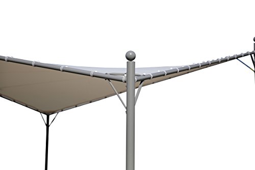 OUTFLEXX hochwertiger Deltapavillon aus silber mattem Aluminium, Dachrohre aus Stahl, Dach aus Polyester in beige, 350 x 350 x 288 cm, modern, Deltaform, dreieckig, wetterfest, Sonnensegel - 4