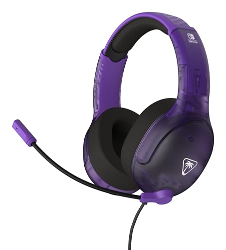 Turtle Beach Cuffie da gioco cablate Airlite Fit Fantasma viola con licenza ufficiale per tutti i Nintendo Switch - Microfono flip-and-mute, padiglioni auricolari dal comfort superiore