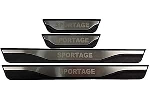 ENFILY 4 pcs Stainless Steel Car Door Sill Protector for KIA SPORTAGE MK4 2015-2022, Welcome Pedal Scuff Guard Non-Slip Auto Styling Decoration Accessory