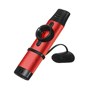 Metal Kazoo Instrument with 5 Pcs Kazoo Flute Diaphragms, Aluminum Alloy Kazoo Easy to Learn Musical Instrument, Mini Kazoo Adjustable Tone Ukulele Guitar Partner (Red)