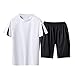 Produktbild BHYDRY Männer Casual Fitness schnell trocknend elastische Kurzarm Kurze Hosen Sportanzug(Medium,Weiß)